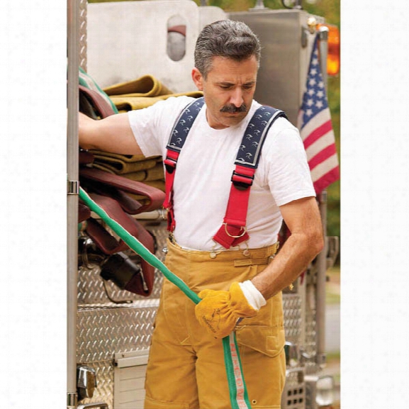 American Firewear Quick-release Padded Suspenders, Red/blue, 41", Traditional - Red - Male - Included