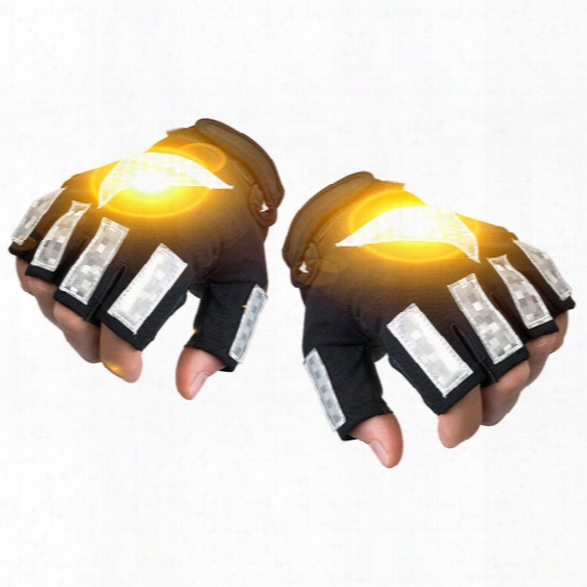 Brite-strike Active Illumination Reflective&trade; Sport Gloves W/ 4 Led Light Strips, Large - Male - Included