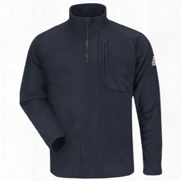 Bulwark 1/4 Zip-front Modacrylic Fleece Sweatshirt, Navy, 2x-large Regular - Blue - Male - Included