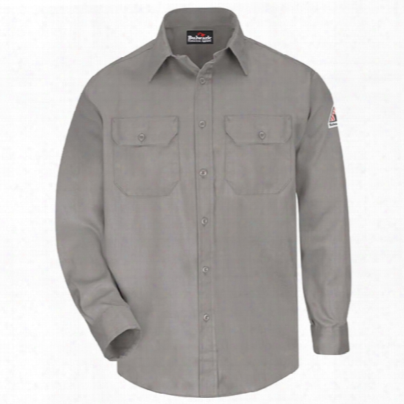 Bulwark Comfortouch Uniform Long-sleeve Shirt, Grey, 2x-large Long - Gray - Male - Included