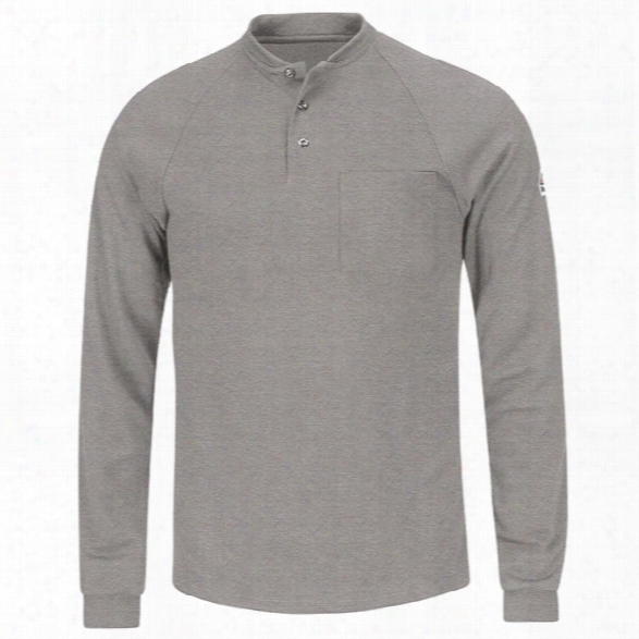 Bulwark Flame Resistant Henley Long-sleeve Shirt, Grey, 2x-large Regular - Gray - Male - Included