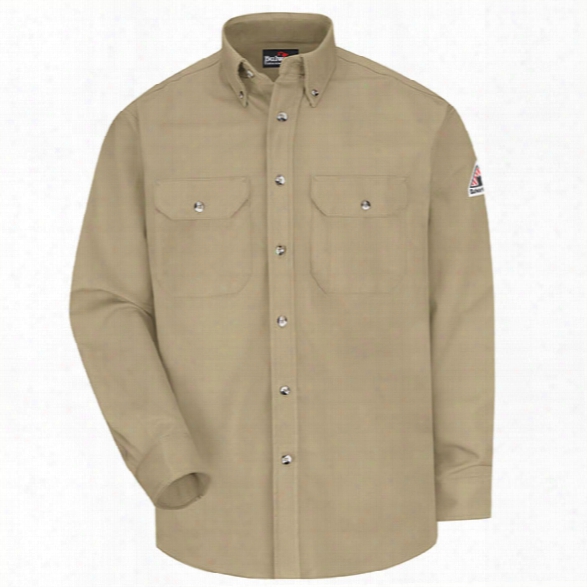 Bulwark Mens Dress Uniform Long-sleeve Shirt, Khaki, 2x-large Long - Khaki - Male - Included