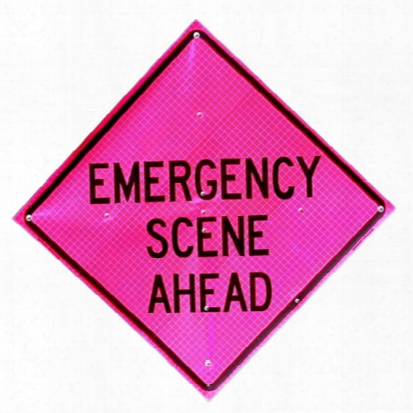 Dicke Safety Fold And Roll Vinyl Road Sign, Pink, 36" X 36", Accident Ahead - Pink - Male - Included