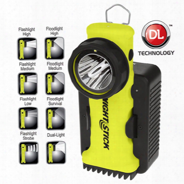 Nightstick Intrinsically Safe Dual-light&trade; Angle Light, Rechargeable, Green - Smoke - Male - Included