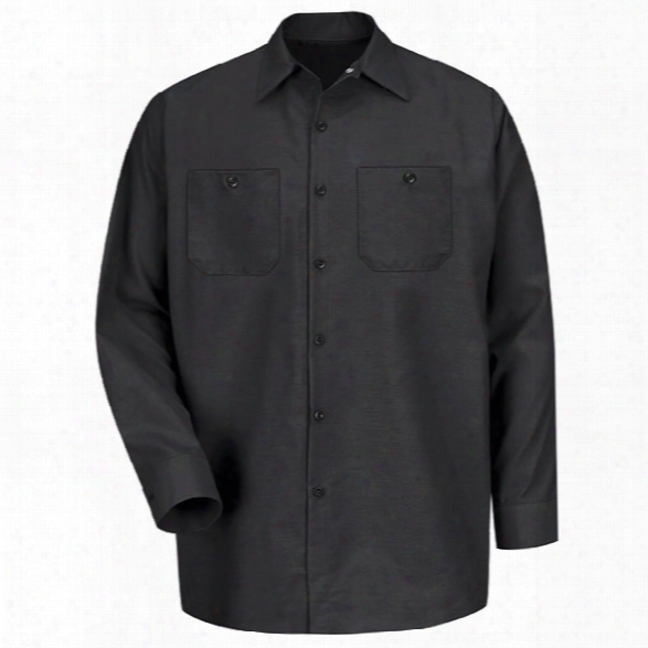 Red Kap Industrial Solid Work Long-sleeve Shirt, Black, 2x-large Long - Black - Male - Included