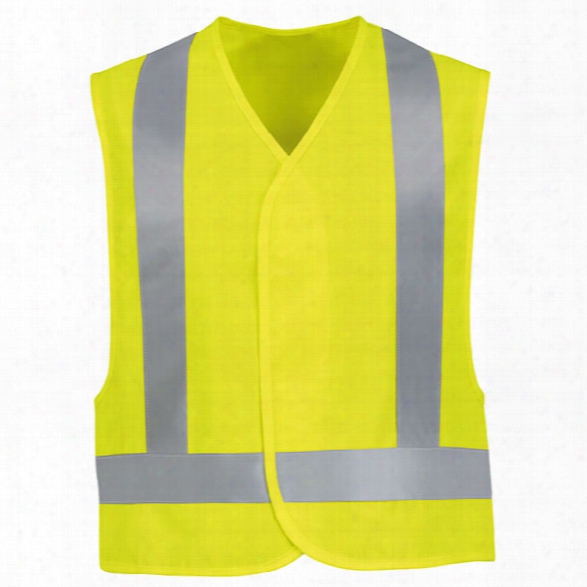 Red Kap Safety Vest, Yellow, 2x-large/3x-large - Silver - Male - Included