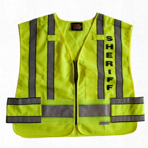 Reflective Apparel Ansi 207 Public Safety Vest W/ Zipper Closure, Hi-viz Yellow, Crossing Guard Legend, Xxl/3xl - Yellow - Male - Included