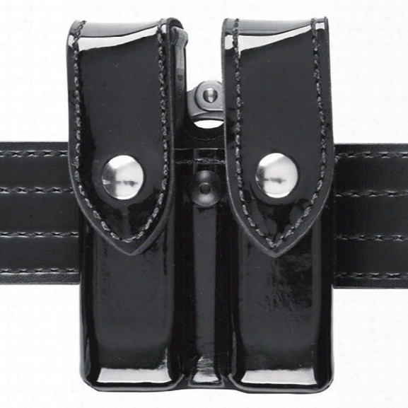 Safariland 72 Double Mag And Handcuff Pouch, Plain Black, Chrome Snap, Fits Glock 20, 21 - Black - Male - Included