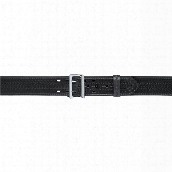 Safariland 87v Suede Lined Duty Belt 2.25" W/hook & Loop Lining Nylon Look Chrome Buckle 28" - Chrome - Unisex - Included