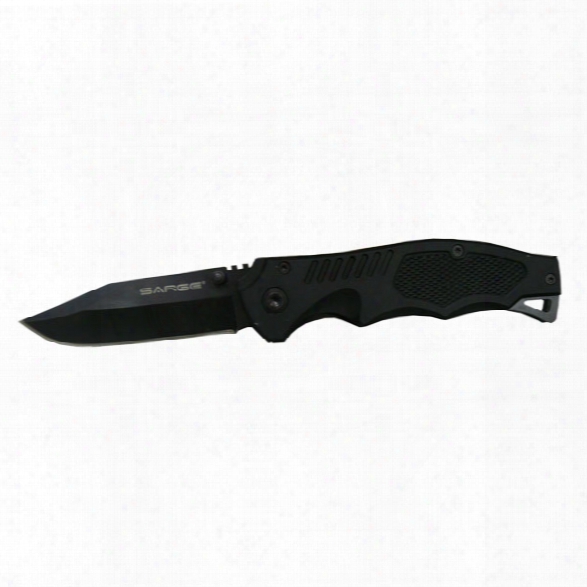 Sarge Knives The Gunner - Non-serrated Folding Knife - Black - Unisex - Included