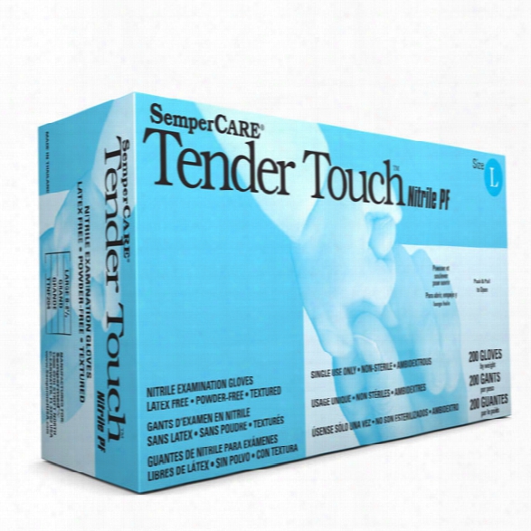 Sempermed (200/bx) Tender Touch Nitrile Exam Gloves, Powder Free, Textured, Large - Red - Unisex - Included