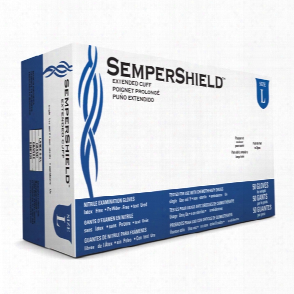 Sempermed (50/bx) Sempershield Nitrile Exam Gloves, Powder Free, Textured, 2x-large - Red - Unisex - Included