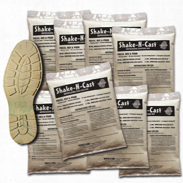 Sirchie Shake-n-cast Hardcore Dental Stone Impression Kit, Gypsum, Set Of 8 - Gray - Male - Included