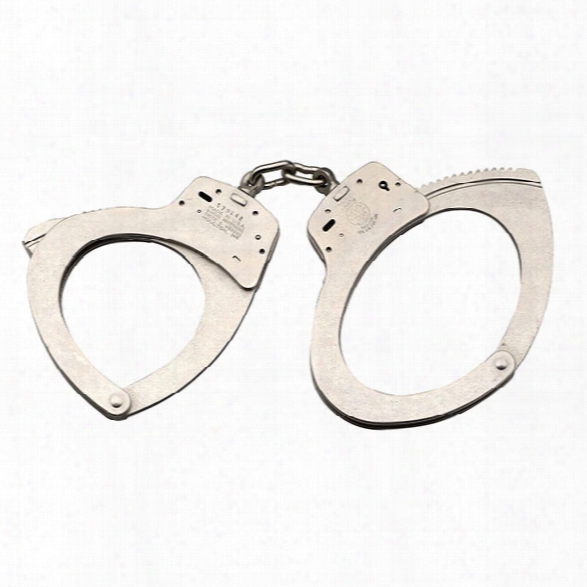 Smith & Wesson Oversize Handcuffs, Nickel - Carbon - Male - Included