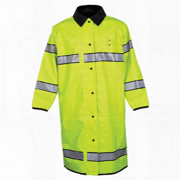 Spiewak Vizguard Long Reversible Duty Rain Jacket, Black-hi-viz Yellow, 2x-large Regular - Black - Male - Included