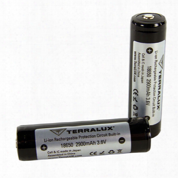 Terralux 2/pack 18650 2900mah Batteries - Male - Included