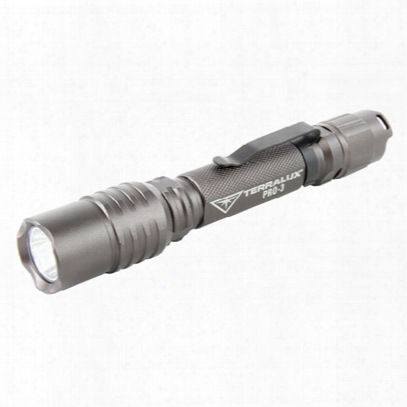 Terralux Pro 3 Led Flashlight 280 Lumen, Hi/med/lo/strobe, Grey - Orange - Male - Included