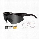 Wiley X WX Talon Eyewear, Includes RX Insert, Smoke Grey Lens, Clear Lens, Matte Black Frame - Black - Unisex - Included