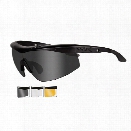 Wiley X WX Talon Eyewear, Includes Smoke Grey Lens, Clear Lens, Matte Black Frame - Black - Unisex - Included