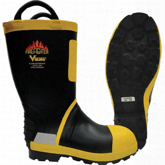 Viking Firefighter Felt Lined Boot, Black-yellow, 10 - Black - Male - Included
