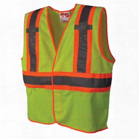 Viking Open Road Bte Safety Vest, Fluorescent Green, 2xl-arge/3x-large - Green - Unisex - Included