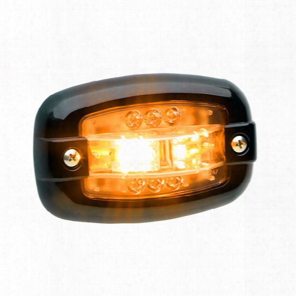 Whelen V23&manual Occupation; Series Super-led&reg; Surface Mount Lighthead, Black Flange, Amber - Chrome - Male - Excluded