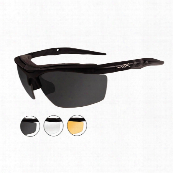 Wiley X Eyewear Guard Three Lens- Smoke Grey, Clear, Light Rust/matte Black - Smoke - Unisex - Included