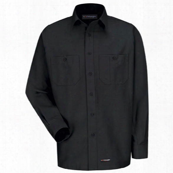 Wrangler Workwear Long-sleeve Shirt, Black, 2x-large Long - Black - Male - Included